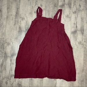 d96p deep burgundy linen dress s/m
